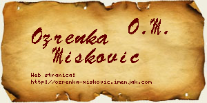 Ozrenka Mišković vizit kartica